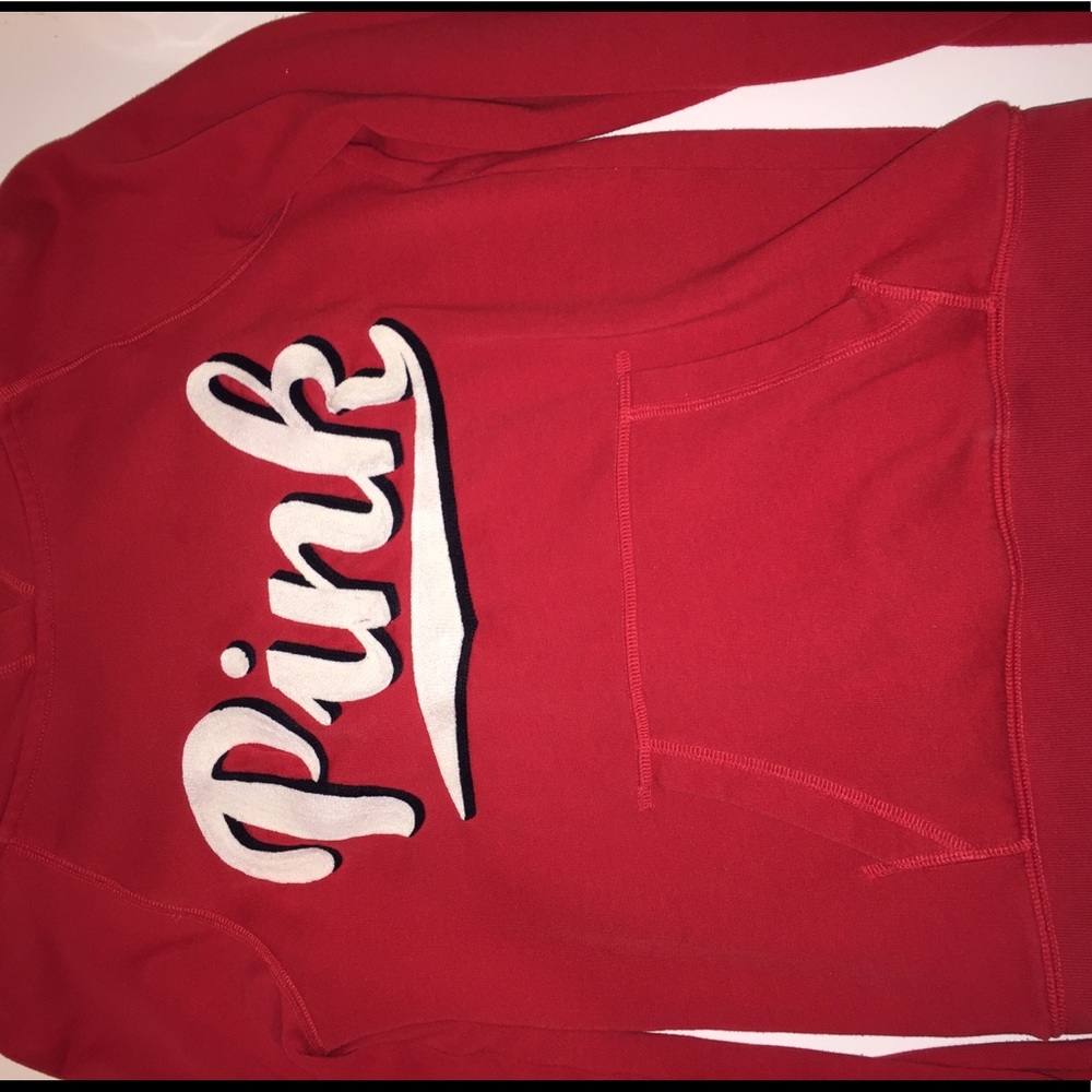 red hoodie from PINK